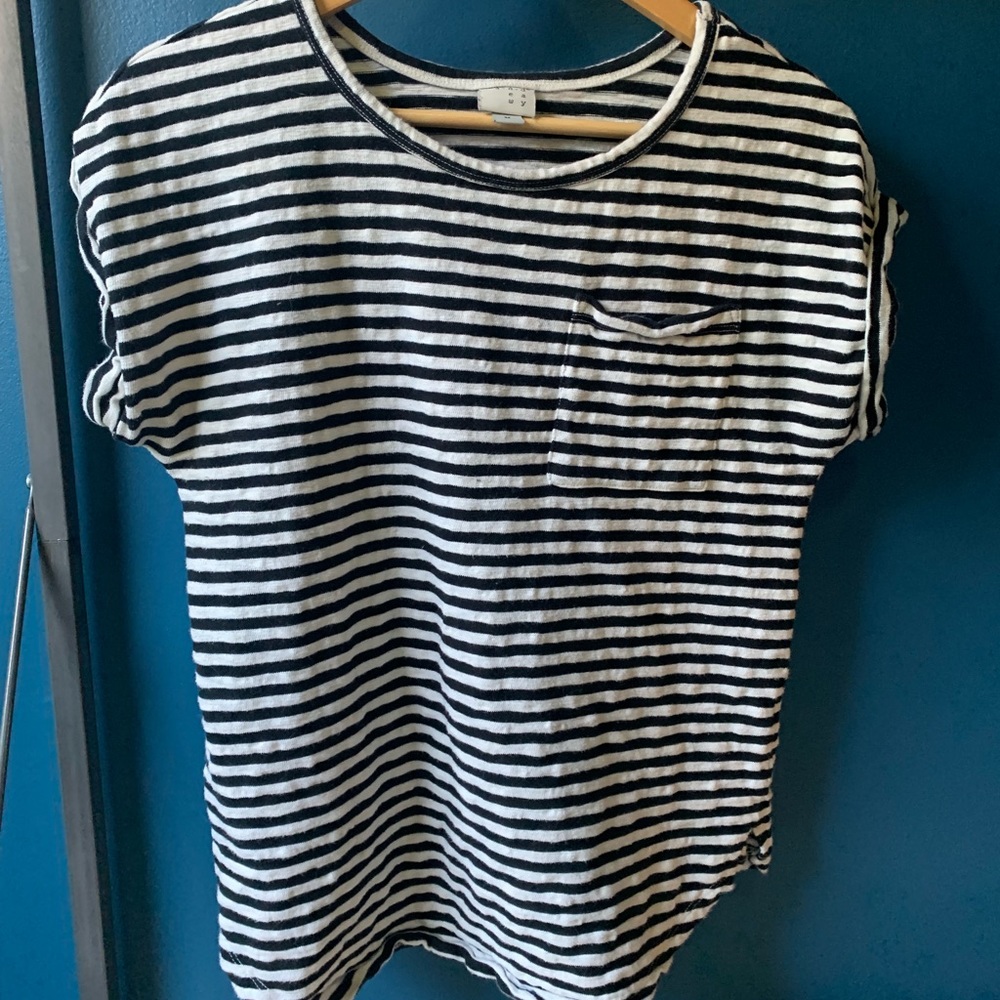 A New Day - Heavy Cotton Tee with Pockets, Striped